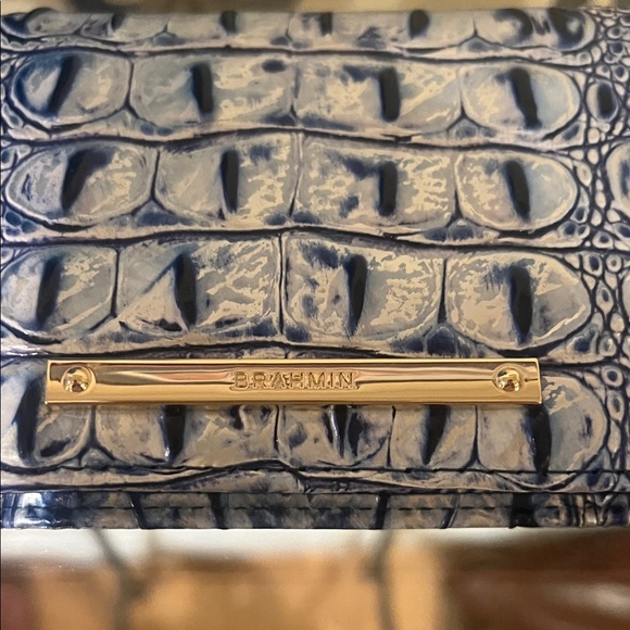 🇺🇸Brahmin Coastal Blue Melbourne Croc-Embossed Wristlet - Picture 4 of 4